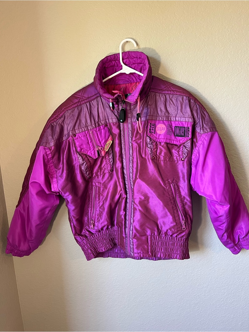 Vintage Kaelin Solar Energy Pink Purple Ski Jacket Size Small 80s 90s Colorblock